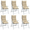 Stella Homewares Highback Chair Cushions 6 pcs Beige Oxford Fabric