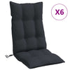 Stella Homewares Highback Chair Cushions 6 pcs Black Oxford Fabric