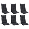 Stella Homewares Highback Chair Cushions 6 pcs Black Oxford Fabric