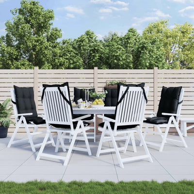 Stella Homewares Highback Chair Cushions 6 pcs Black Oxford Fabric