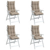 Stella Homewares Highback Chair Cushions 4 pcs Taupe Oxford Fabric