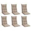 Stella Homewares Highback Chair Cushions 6 pcs Taupe Oxford Fabric