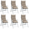 Stella Homewares Highback Chair Cushions 6 pcs Taupe Oxford Fabric