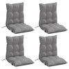 Stella Homewares Lowback Chair Cushions 4 pcs Grey Oxford Fabric