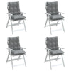 Stella Homewares Lowback Chair Cushions 4 pcs Grey Oxford Fabric