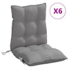 Stella Homewares Lowback Chair Cushions 6 pcs Grey Oxford Fabric