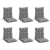 Stella Homewares Lowback Chair Cushions 6 pcs Grey Oxford Fabric