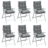 Stella Homewares Lowback Chair Cushions 6 pcs Grey Oxford Fabric