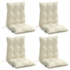 Stella Homewares Lowback Chair Cushions 4 pcs Cream Oxford Fabric