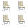 Stella Homewares Lowback Chair Cushions 4 pcs Cream Oxford Fabric