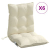 Stella Homewares Lowback Chair Cushions 6 pcs Cream Oxford Fabric