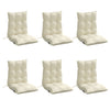 Stella Homewares Lowback Chair Cushions 6 pcs Cream Oxford Fabric