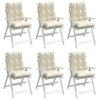 Stella Homewares Lowback Chair Cushions 6 pcs Cream Oxford Fabric