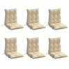 Stella Homewares Lowback Chair Cushions 6 pcs Beige Oxford Fabric