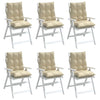 Stella Homewares Lowback Chair Cushions 6 pcs Beige Oxford Fabric