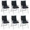 Stella Homewares Lowback Chair Cushions 6 pcs Black Oxford Fabric