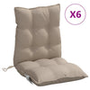 Stella Homewares Lowback Chair Cushions 6 pcs Taupe Oxford Fabric