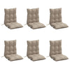 Stella Homewares Lowback Chair Cushions 6 pcs Taupe Oxford Fabric