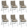 Stella Homewares Lowback Chair Cushions 6 pcs Taupe Oxford Fabric