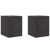 Stella Homewares Bedside Cabinets 2pcs Black 34.5x39x44 cm Steel