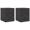 Stella Homewares Bedside Cabinets 2 pcs Black 34.5x39x44 cm Steel