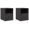 Stella Homewares Bedside Cabinets 2pcs Black 34.5x39x44 cm Steel