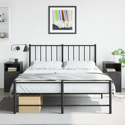 Stella Homewares Bedside Cabinets 2 pcs Black 34.5x39x62 cm Steel