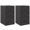 Stella Homewares Bedside Cabinets 2pcs Black 34.5x39x62 cm Steel