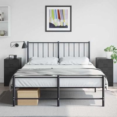Stella Homewares Bedside Cabinets 2pcs Black 34.5x39x62 cm Steel