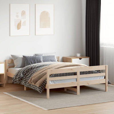Stella Homewares Bed Frame without Mattress 137x187 cm Double Solid Wood Pine
