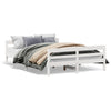Stella Homewares Bed Frame without Mattress White 137x187 cm Double Solid Wood Pine