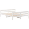 Stella Homewares Bed Frame without Mattress White 137x187 cm Double Solid Wood Pine