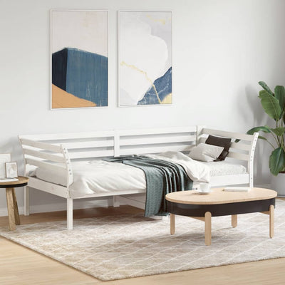 Stella Homewares Day Bed without Mattress White 90x190 cm Solid Wood Pine