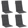 Stella Homewares Highback Chair Cushions 4 pcs Melange Anthracite 120x50x4 cm Fabric