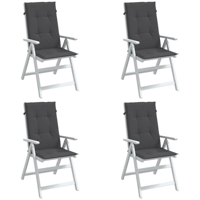 Stella Homewares Highback Chair Cushions 4 pcs Melange Anthracite 120x50x4 cm Fabric