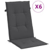 Stella Homewares Highback Chair Cushions 6 pcs Melange Anthracite 120x50x4 cm Fabric