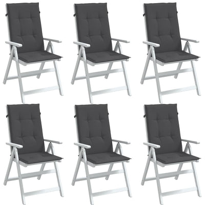Stella Homewares Highback Chair Cushions 6 pcs Melange Anthracite 120x50x4 cm Fabric
