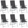 Stella Homewares Highback Chair Cushions 6 pcs Melange Anthracite 120x50x4 cm Fabric