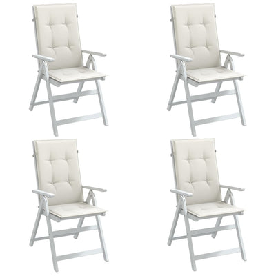 Stella Homewares Highback Chair Cushions 4 pcs Melange Cream 120x50x4 cm Fabric