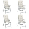 Stella Homewares Highback Chair Cushions 4 pcs Melange Cream 120x50x4 cm Fabric