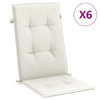 Stella Homewares Highback Chair Cushions 6 pcs Melange Cream 120x50x4 cm Fabric