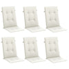 Stella Homewares Highback Chair Cushions 6 pcs Melange Cream 120x50x4 cm Fabric