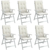 Stella Homewares Highback Chair Cushions 6 pcs Melange Cream 120x50x4 cm Fabric