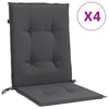 Stella Homewares Lowback Chair Cushions 4 pcs Melange Anthracite 100x50x4 cm Fabric