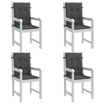 Stella Homewares Lowback Chair Cushions 4 pcs Melange Anthracite 100x50x4 cm Fabric
