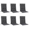 Stella Homewares Lowback Chair Cushions 6 pcs Melange Anthracite 100x50x4 cm Fabric