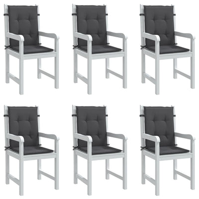 Stella Homewares Lowback Chair Cushions 6 pcs Melange Anthracite 100x50x4 cm Fabric