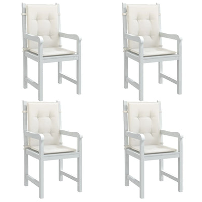 Stella Homewares Lowback Chair Cushions 4 pcs Melange Cream 100x50x4 cm Fabric