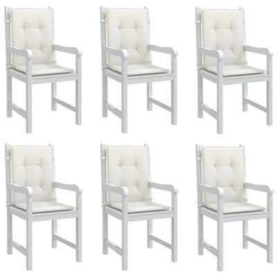 Stella Homewares Lowback Chair Cushions 6 pcs Melange Cream 100x50x4 cm Fabric