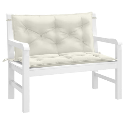 Stella Homewares Garden Bench Cushions 2 pcs Melange Cream 100x50x7 cm Fabric